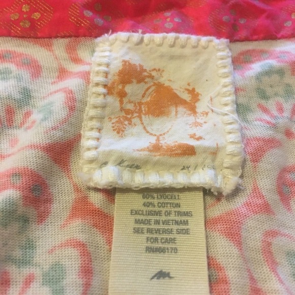 Free People Vintage Boho Paisley Print Flowing Sleeveless Top:M - Picture 7 of 7